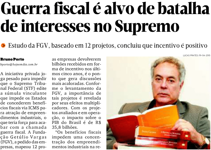 Guerra Fiscal é tema de reportagem do Hoje em Dia com Sacha Calmon