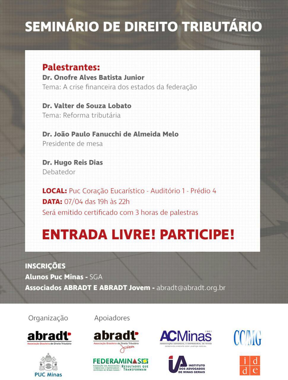 Reforma Tributária será tema de palestra de Valter Lobato na PUC-MG
