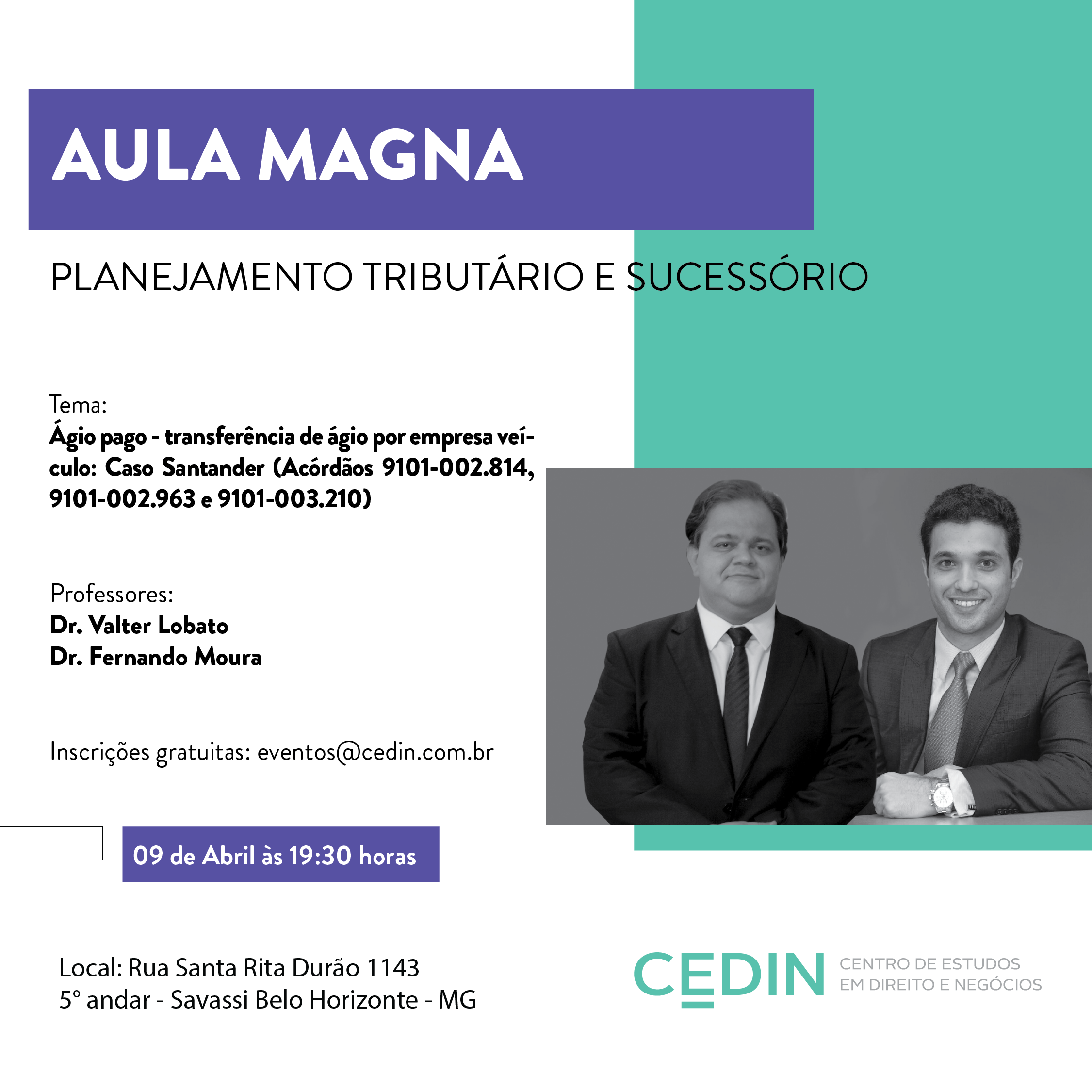 Sócios do SCMD irão ministrar Aula Magna no CEDIN