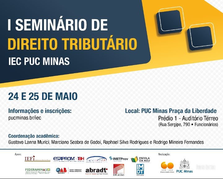 Valter Lobato estará no I Seminário de Direito Tributário do IEC PUC Minas