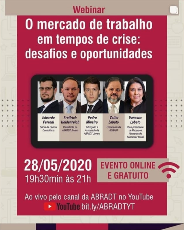 Valter Lobato em Webinar da Abradt: O mercado de trabalho em tempos de crise: desafios e oportunidades