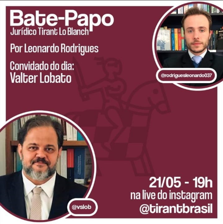 Valter Lobato estará no Bate-Papo Jurídico Tirant Lo Blanch