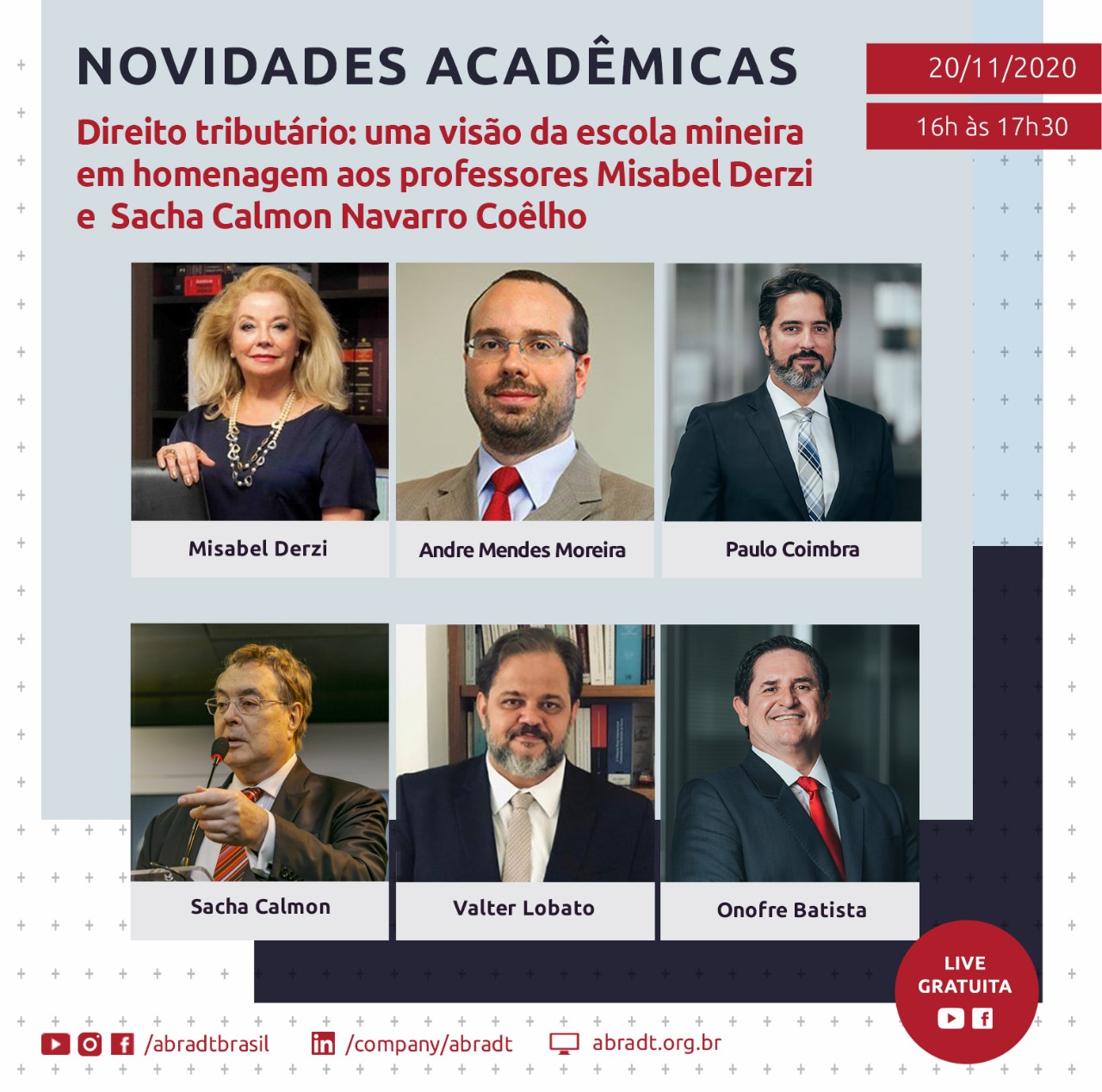 Webinar Novidades Acadêmicas lança livros em homenagem a Sacha Calmon e Misabel Derzi